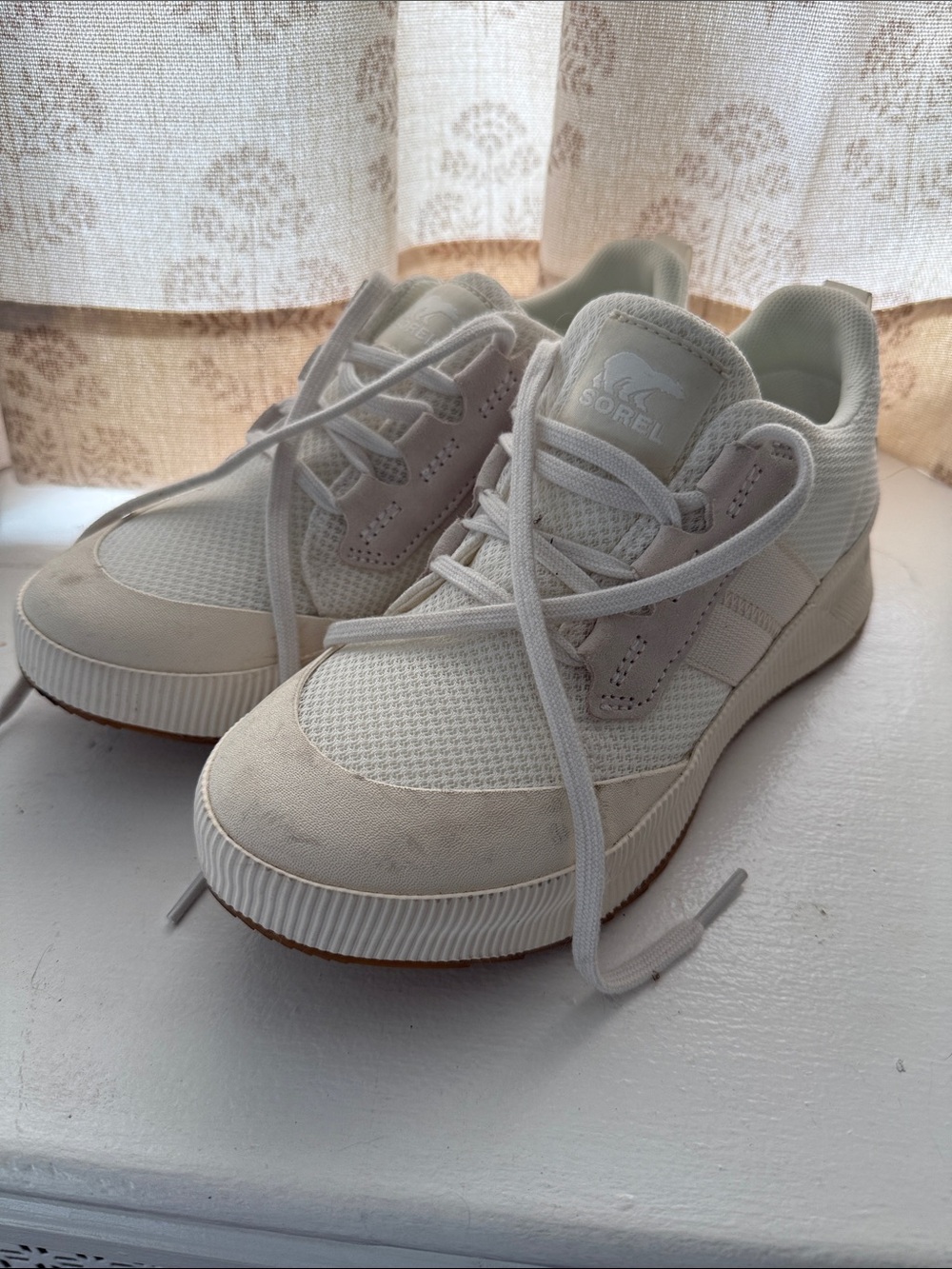 Sorel Women's Off-White Cream Mesh & Suede Sneakers